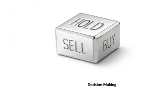 Decision Making 1 Definition of Decisions Making Process