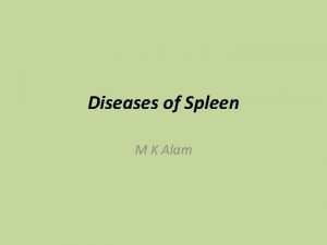 Diseases of Spleen M K Alam ILOs At
