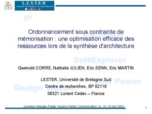 Ordonnancement sous contrainte de mmorisation une optimisation efficace