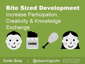 Bite Sized Development Increase Participation Creativity Knowledge Exchange