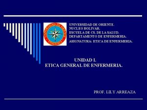 UNIVERSIDAD DE ORIENTE NUCLEO BOLIVAR ESCUELA DE CS