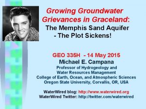 Growing Groundwater Grievances in Graceland The Memphis Sand