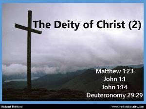 The Deity of Christ 2 Matthew 1 23