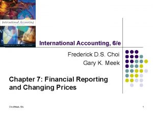 International Accounting 6e Frederick D S Choi Gary