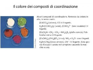 Il colore dei composti di coordinazione La ruota