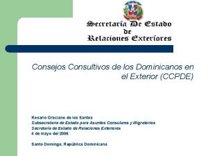 Consejos Consultivos de los Dominicanos en el Exterior