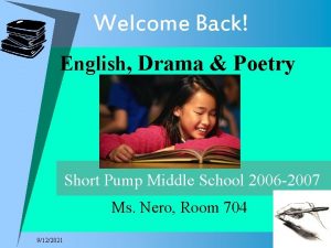 Welcome Back English Drama Poetry Short Pump Middle