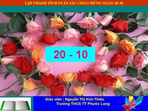 LP THNH TCH XUT SC CHO MNG NGY
