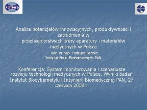 Analiza potencjaw innowacyjnych produktywnoci i zatrudnienia w przedsibiorstwach