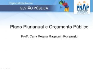 Plano Plurianual e Oramento Pblico Prof Carla Regina