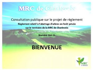 Consultation publique sur le projet de rglement Rglement