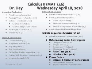 Integration Applications l Area Between Curves 6 1