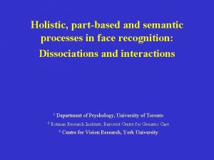 Holistic partbased and semantic processes in face recognition