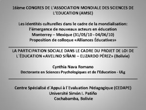 16me CONGRES DE LASSOCIATION MONDIALE DES SCIENCES DE