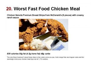 20 Worst Fast Food Chicken Meal Chicken Selects