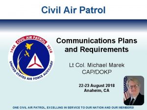 Civil Air Patrol Communications Plans and Requirements Lt