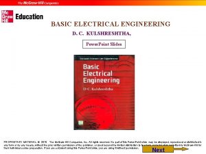 BASIC ELECTRICAL ENGINEERING D C KULSHRESHTHA Power Point