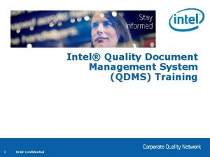 Intel Quality Document Management System QDMS Training 1