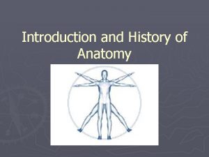 Introduction and History of Anatomy Definitions Branches Anatomy