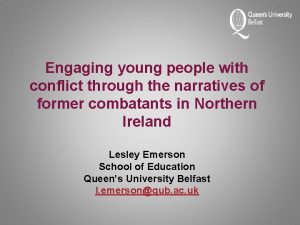 Engaging young people with conflict through the narratives