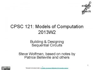 snick snack CPSC 121 Models of Computation 2013