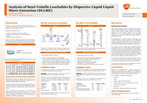 Analysis of SemiVolatile Leachables by Dispersive Liquid Micro