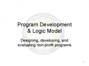 Program Development Logic Model Designing developing and evaluating