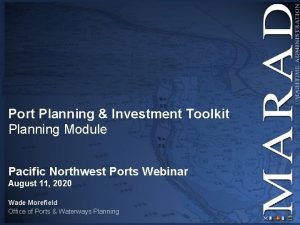 Port Planning Investment Toolkit Planning Module Pacific Northwest