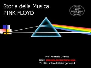 Storia della Musica PINK FLOYD Prof Antonello DAmico