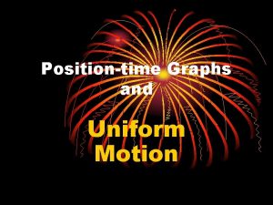 Positiontime Graphs and Uniform Motion Speed v is