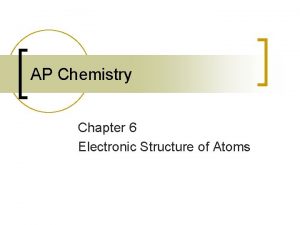 AP Chemistry Chapter 6 Electronic Structure of Atoms