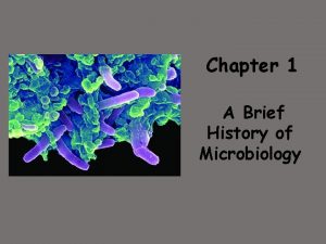 Brief history of microbiology