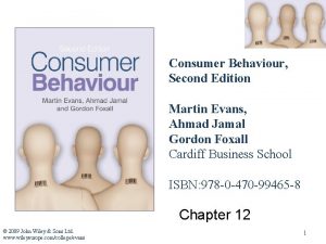 Consumer Behaviour Second Edition Martin Evans Ahmad Jamal