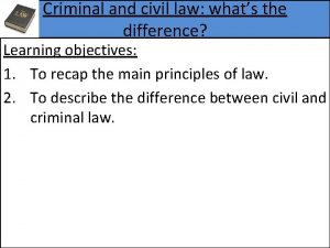 Criminal and civil law whats the difference Learning