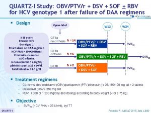 QUARTZI Study OBVPTVr DSV SOF RBV for HCV
