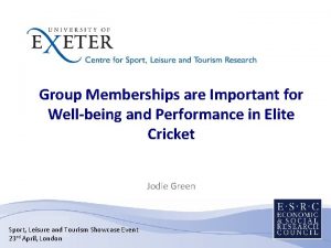 Group Memberships are Important for Wellbeing and Performance