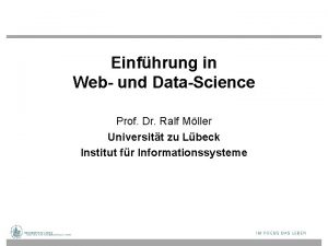 Einfhrung in Web und DataScience Prof Dr Ralf