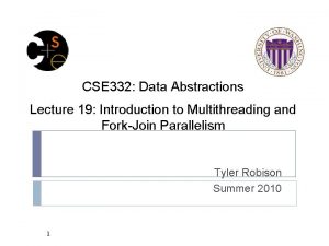 CSE 332 Data Abstractions Lecture 19 Introduction to
