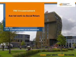 FNV Vrouwennetwerk Aan het werk via Social Return