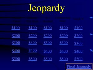 Jeopardy Get the Points Intercept That Slope Understanding