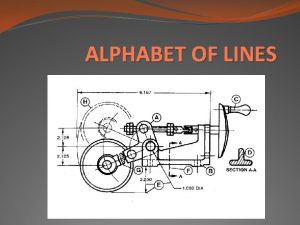 ALPHABET OF LINES OBJECTIVES Standard VI Standard VII