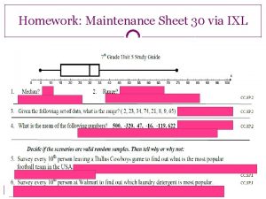 Homework Maintenance Sheet 30 via IXL The Theoretical