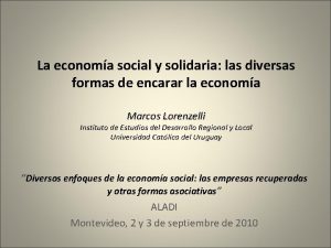 La economa social y solidaria las diversas formas