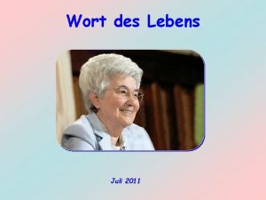 Wort des Lebens Juli 2011 Wacht und betet