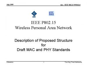 July 1999 doc IEEE 802 15 99042 r