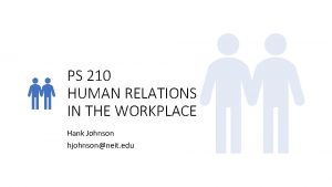 PS 210 HUMAN RELATIONS IN THE WORKPLACE Hank