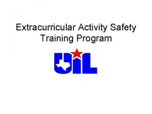 Extracurricular Activity Safety Training Program Section 1 CPRAED
