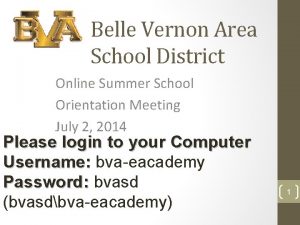 Belle Vernon Area School District Online Summer School