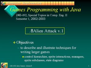 Games Programming with Java 240 492 Special Topics