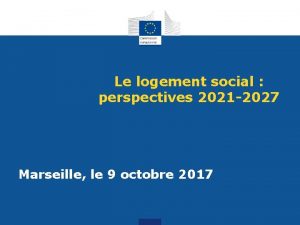 Le logement social perspectives 2021 2027 Marseille le